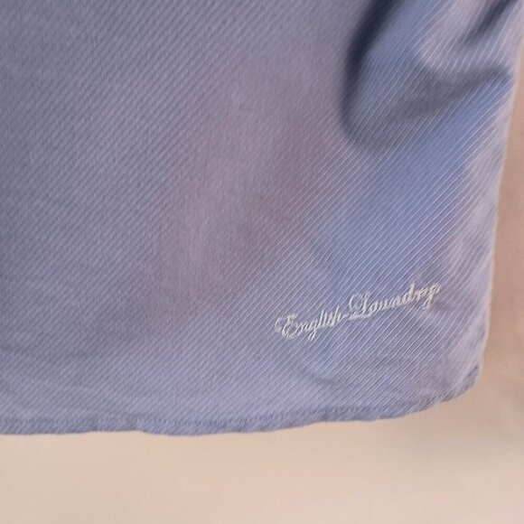 English Laundry Blue Embroidered Cotton Blend Shirt Men’s 3XL Excellent - Picture 8 of 11